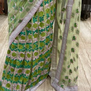 Krishika Light Green Lehenga Saree