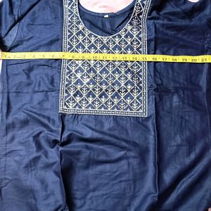 Sequence Neck Work Cotton Stitched Kurta