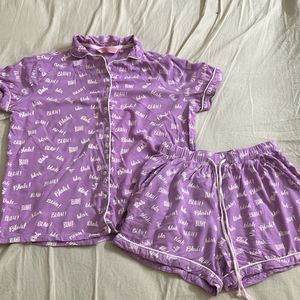 lavender Pyjama Shirt & Shorts XS Size