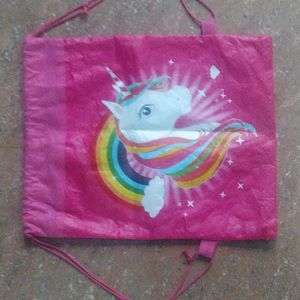 Pink Unicorn Drawstring Backpack