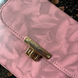 Mauve pink box sling bag