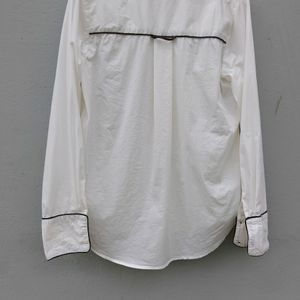 White Pipping Full Sleeve Shirt