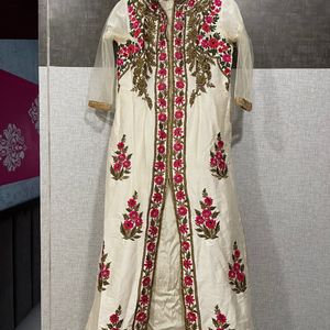 Ivory Dress Wid Multi Handwork