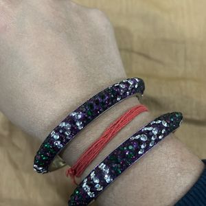 Purple Stone Bangles