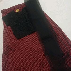 Lehenga With Black Crop Top