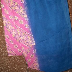 Pink And Blue Dupatta