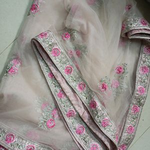 pink fully embroidery work lehenga