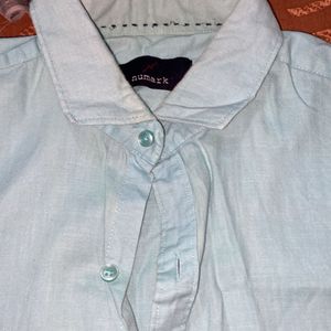 mens sea green cotton shirt new condition