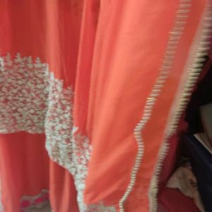 Indo Western Lehenga Cum Saree Long With Zip Pearl