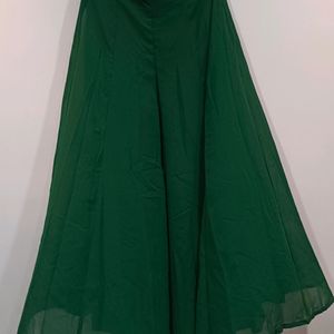 Flowy Bottle Green Palazzo Pants