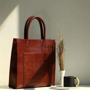 Brown Leather Tote Bag