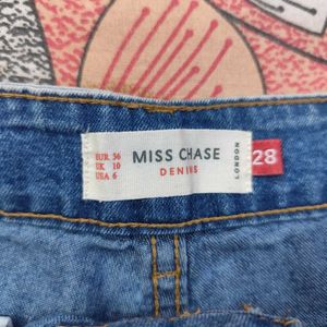 Miss Chase High Rise Denim Blue Shorts