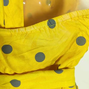 Mustard Yellow Printed Casual Jumpsuit (Women)