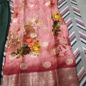 Banarsi Silk Kurta Set With Dupatta