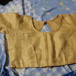 Woman Golden Back Open Blouse