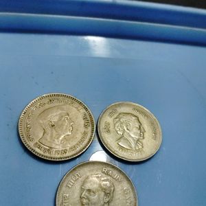 3 Indian Coins  With Political Leader Picture