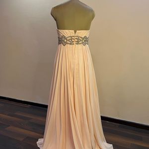 Peach Embellished Tube Dress (Bust:34)