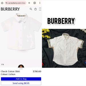 burberry white logo crop shirt
