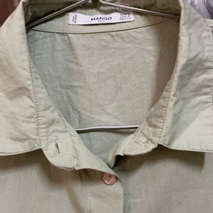 MANGO Women Green Regular Shirt