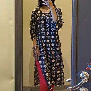 Ikat Printed Daily-Wear Kurti