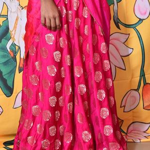 Pink Color Pure Banarasi Lehenga