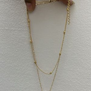 Double layer heart necklace