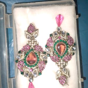 Royal Kundan Pink Earrings