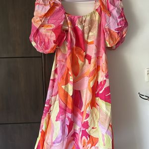 H&M Dress With Puff Sleeve