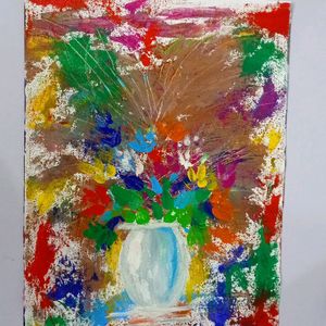 Foldable Canvas Sheet Abstract Painting Or Vase