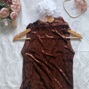 Brown Velvet Top