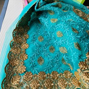 Full Embroidery Net Saree New