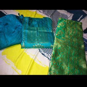 New Pure Silk Suit With Heavy Dupatta