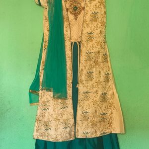 Embroidered Gown With Shrug