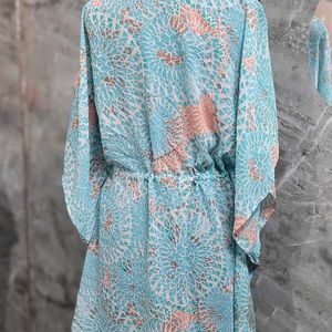 Green Printed Kaftan