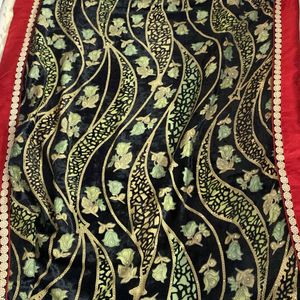 Designer Half Design Saree(Velvet+georgette)