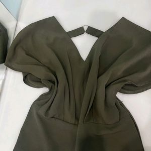 Back Detailed Olive Top