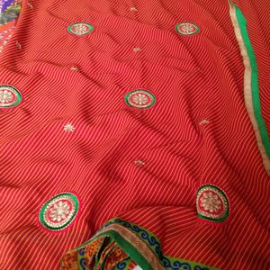 Stripe Line Saree With Blouse(Unused)