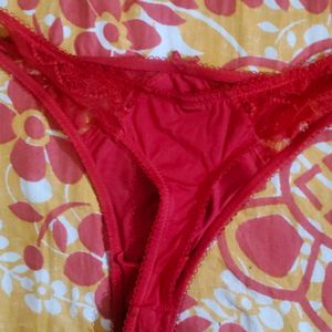 Red Women Thong Panty