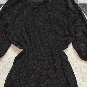 Black Polka Dot Formal Top