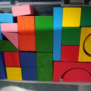 Colourful Building Blocks With Box