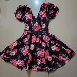 Black 🖤 Floral Print Dress👗