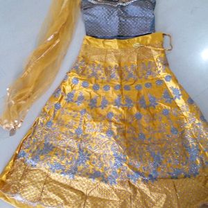 Totally Dimiond Work Lehnga Choli Haldi Function