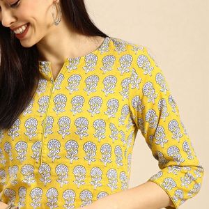 Yellow Kurta With Beautiful Designed And Palazzo