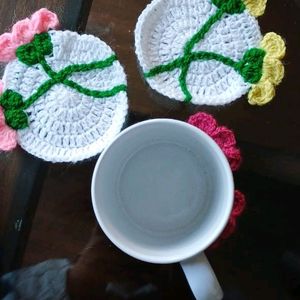 Crocheted Set Of 3 Tea Coasters