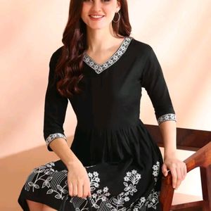 Viscose Rayon Embroidery Work Western Dress