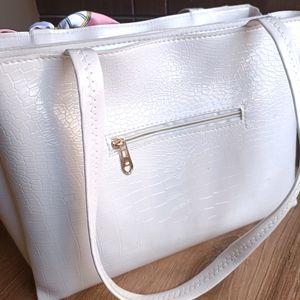 White Colour Shoulder Bag Handbag