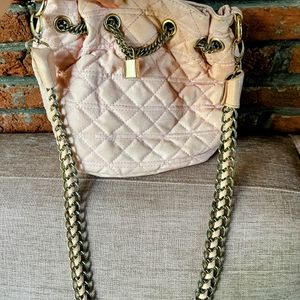 Pink Bucket Bag With Long Sling