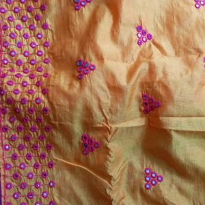 Rarely Used Mirror Work Saree