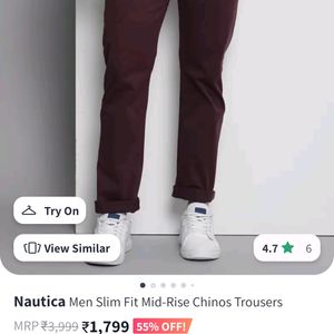 Nautica Smart Trousers Maroon New (W32-34)