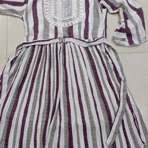 Maroon Stripe Dress